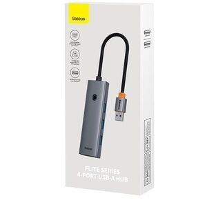 Baseus 4-Port USB-A Hub in Gray